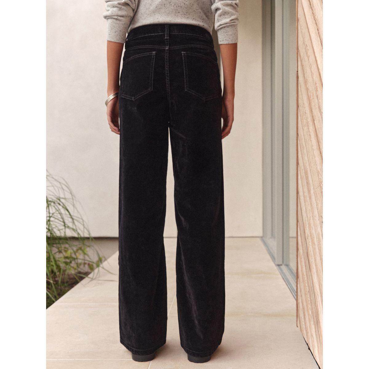 Jean large à motif floqué n. premium noir, NEXT