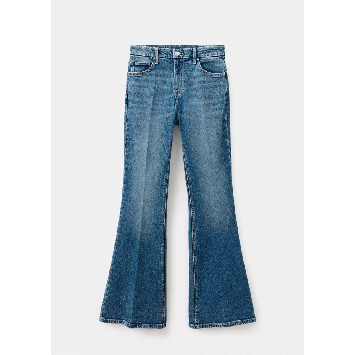 Jean flare taille haute bleu moyen, MANGO