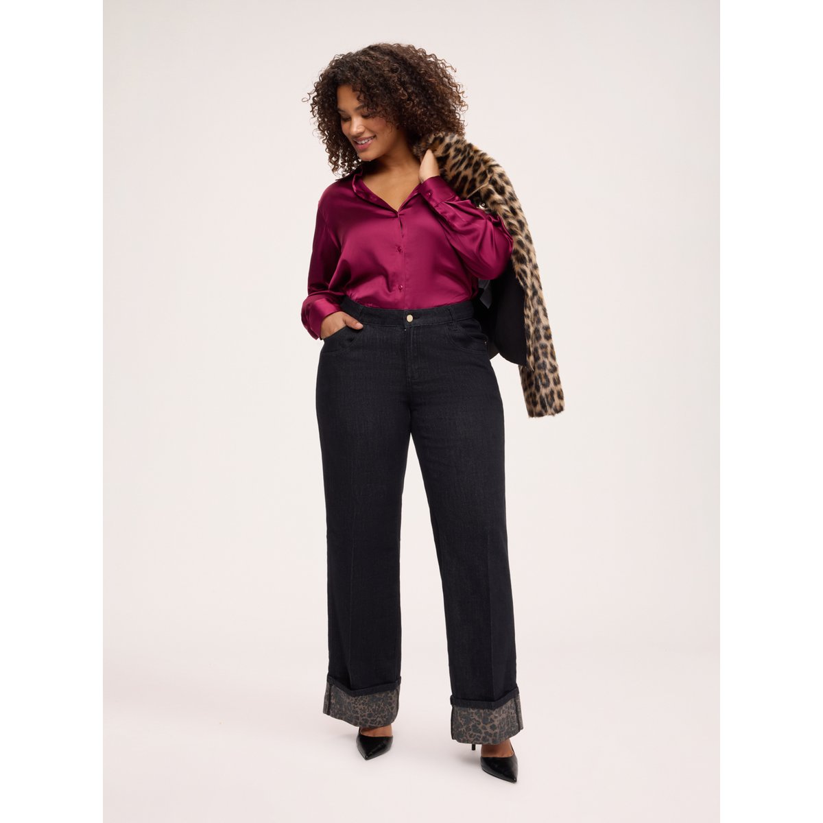 Chemise stretch burgundy, FIORELLA RUBINO