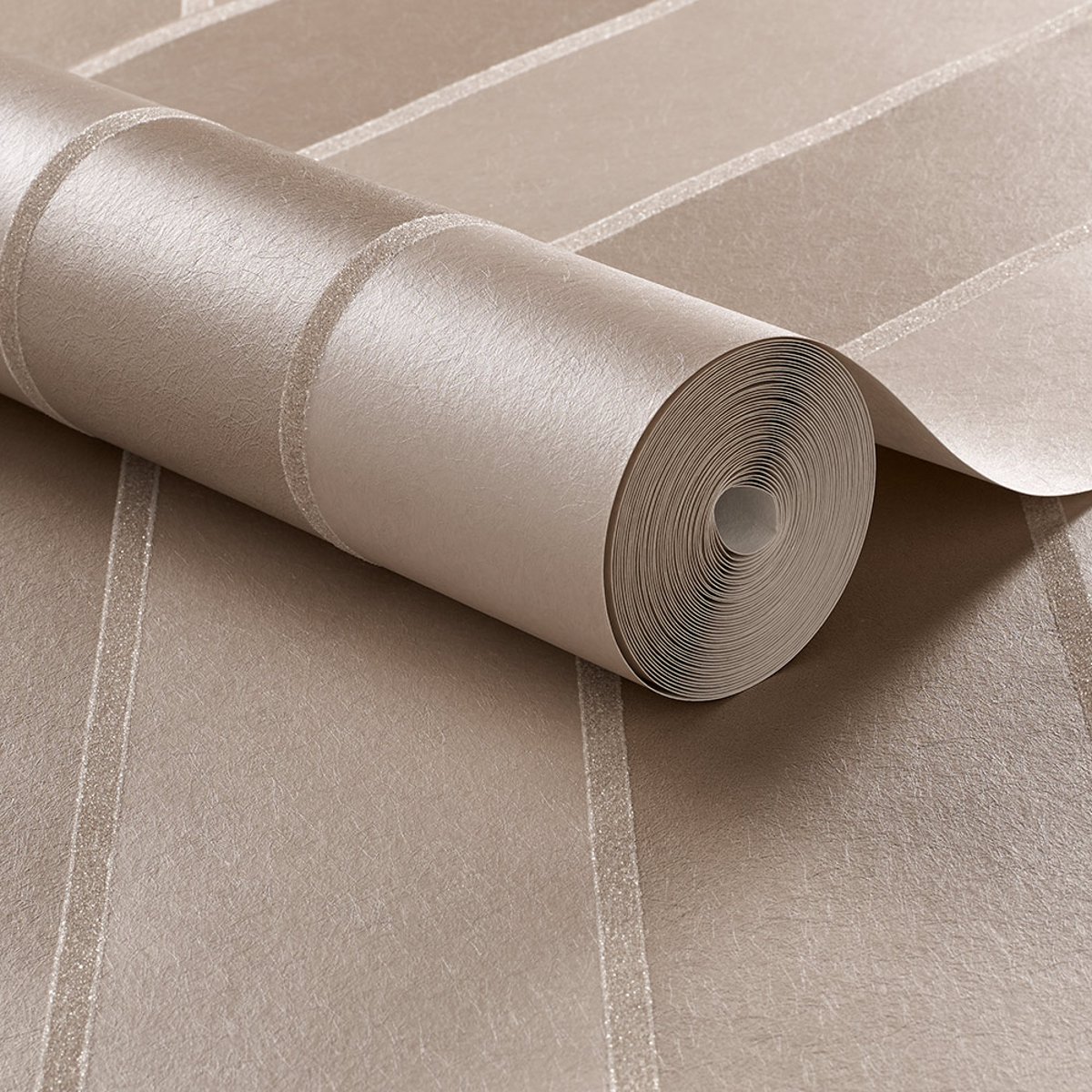 Papier peint Baroque rayures nacrées beige, taupe, GRAHAM ET BROWN
