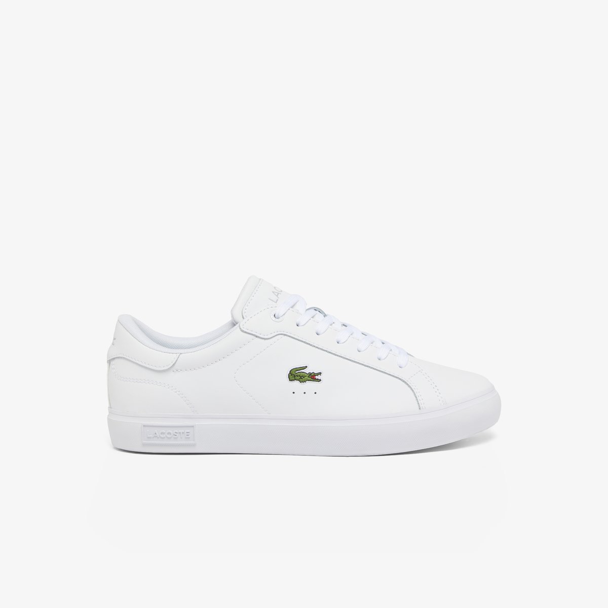 Sneakers Powercourt homme en cuir blanc-21g, LACOSTE