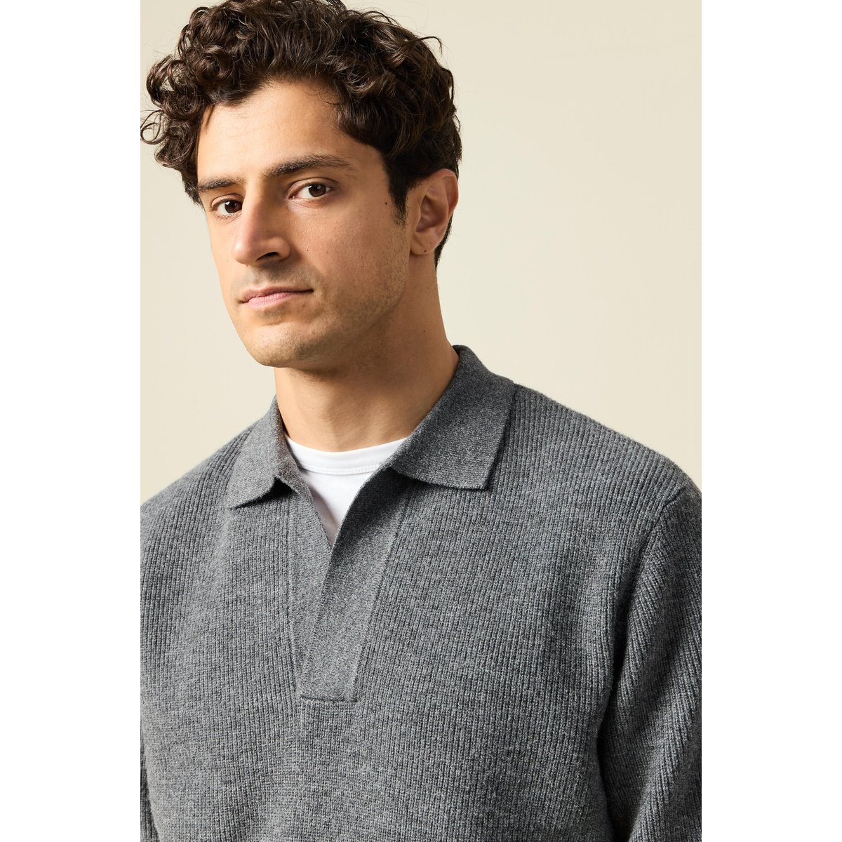 Pull col v gris foncé, BONOBO