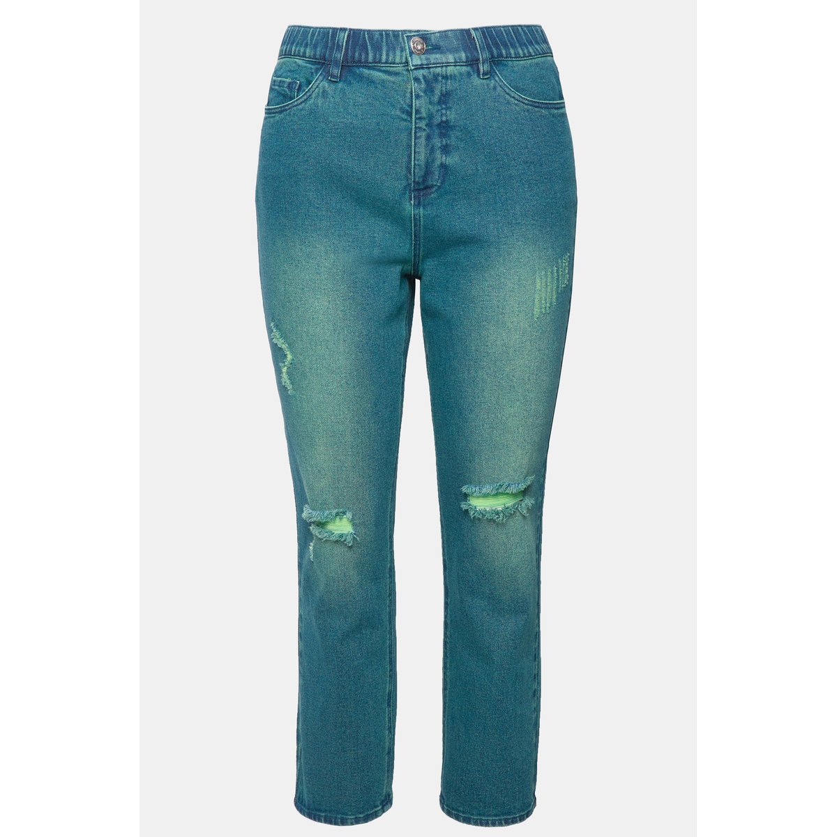 Jean mom à jambes larges et 5 poches bleu jean, STUDIO UNTOLD