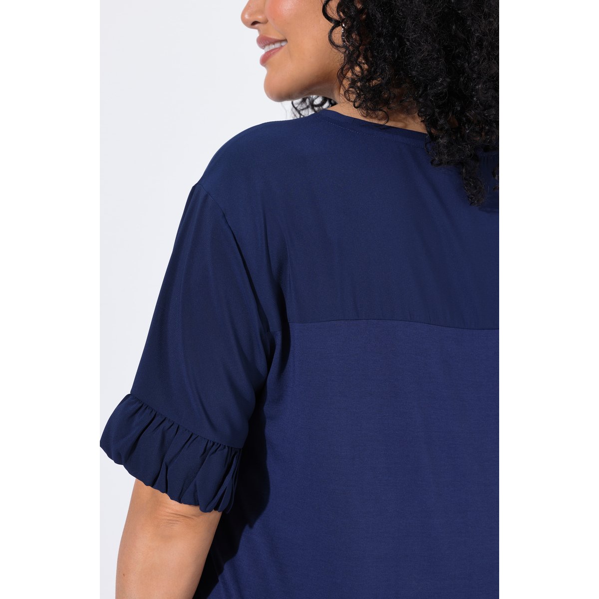 T-shirt oversize, mélange de matières univers, ULLA POPKEN