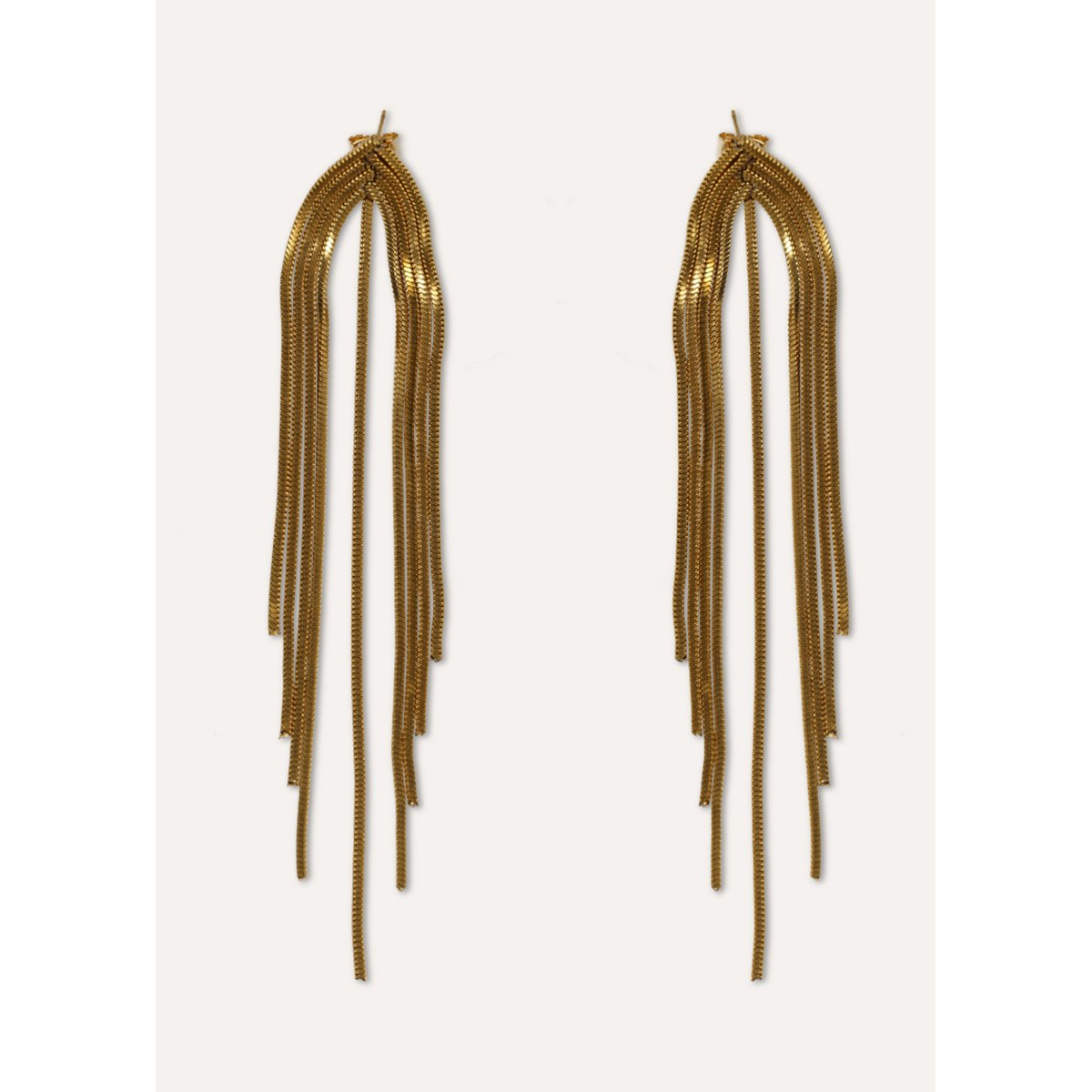 Boucles d'oreilles pendantes chaînes light gold, LA FEE MARABOUTEE