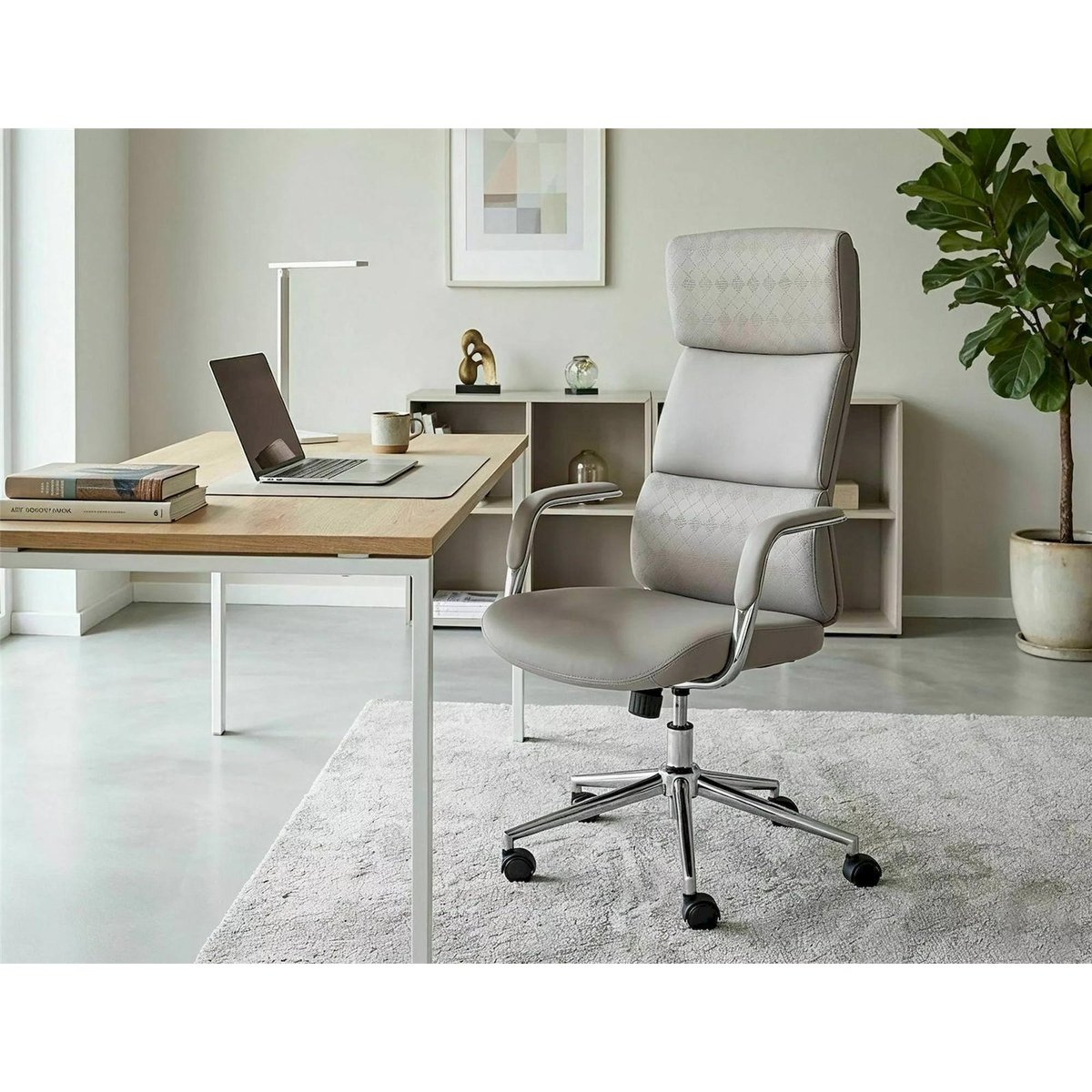 Fauteuil de bureau pivotant ergonomique gris anthracite, RECOLLECTION