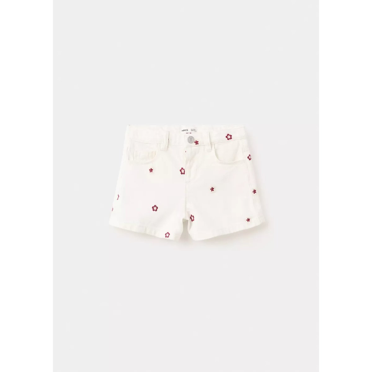 Short droit à fleurs brodées écru, MANGO BABY