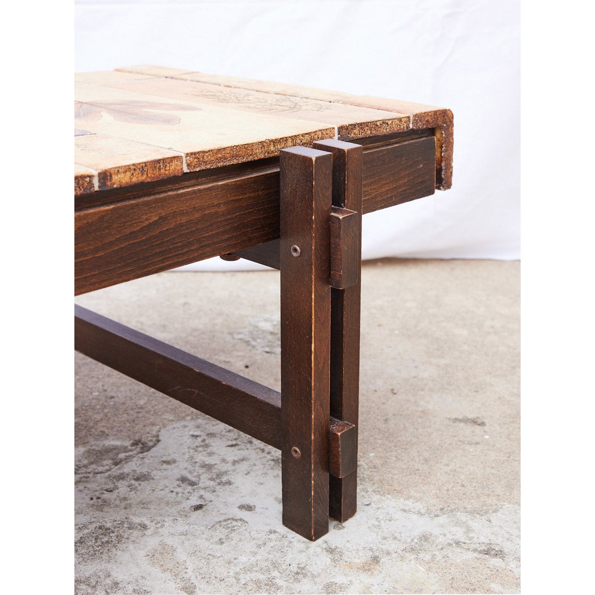 Table basse design Marie-Pierre N°87 - Bon état bois foncé, DEBONGOUT