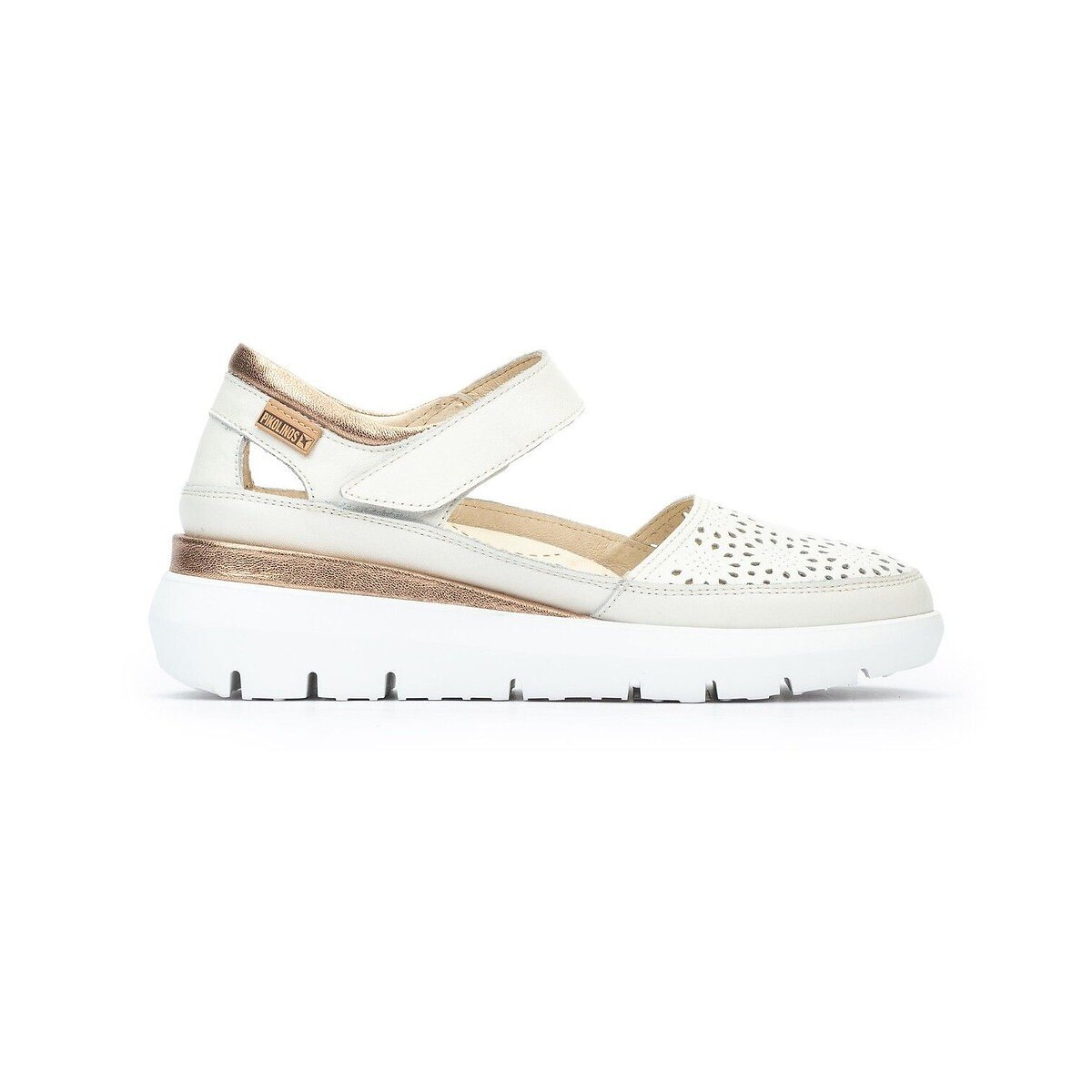 Rueda Leather Wedge Shoes white, PIKOLINOS