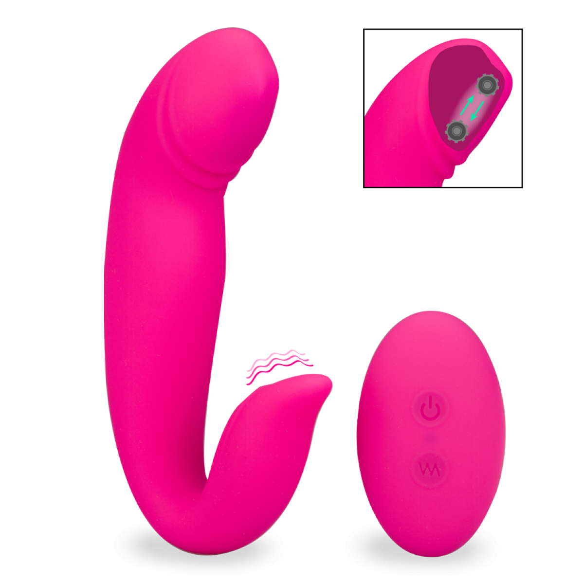 Stimulateur télécommandé point G et clitoris Escape rose, LOVE AND VIBES