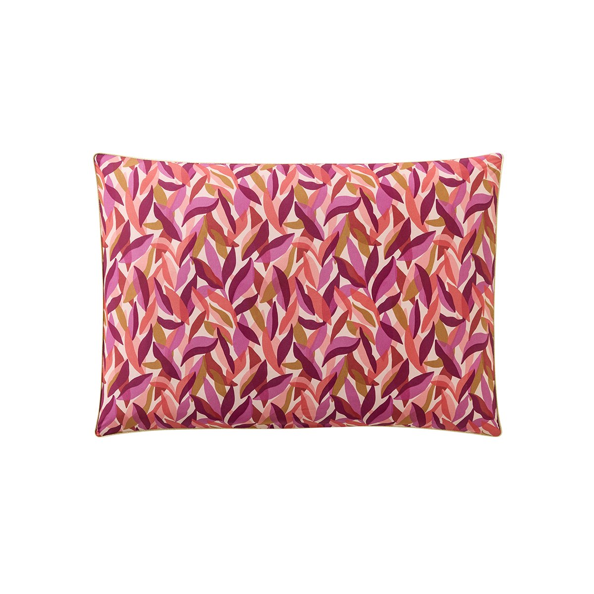 Taie d'oreiller imprimée en percale de coton, LEAVES rose foncé, ESSIX
