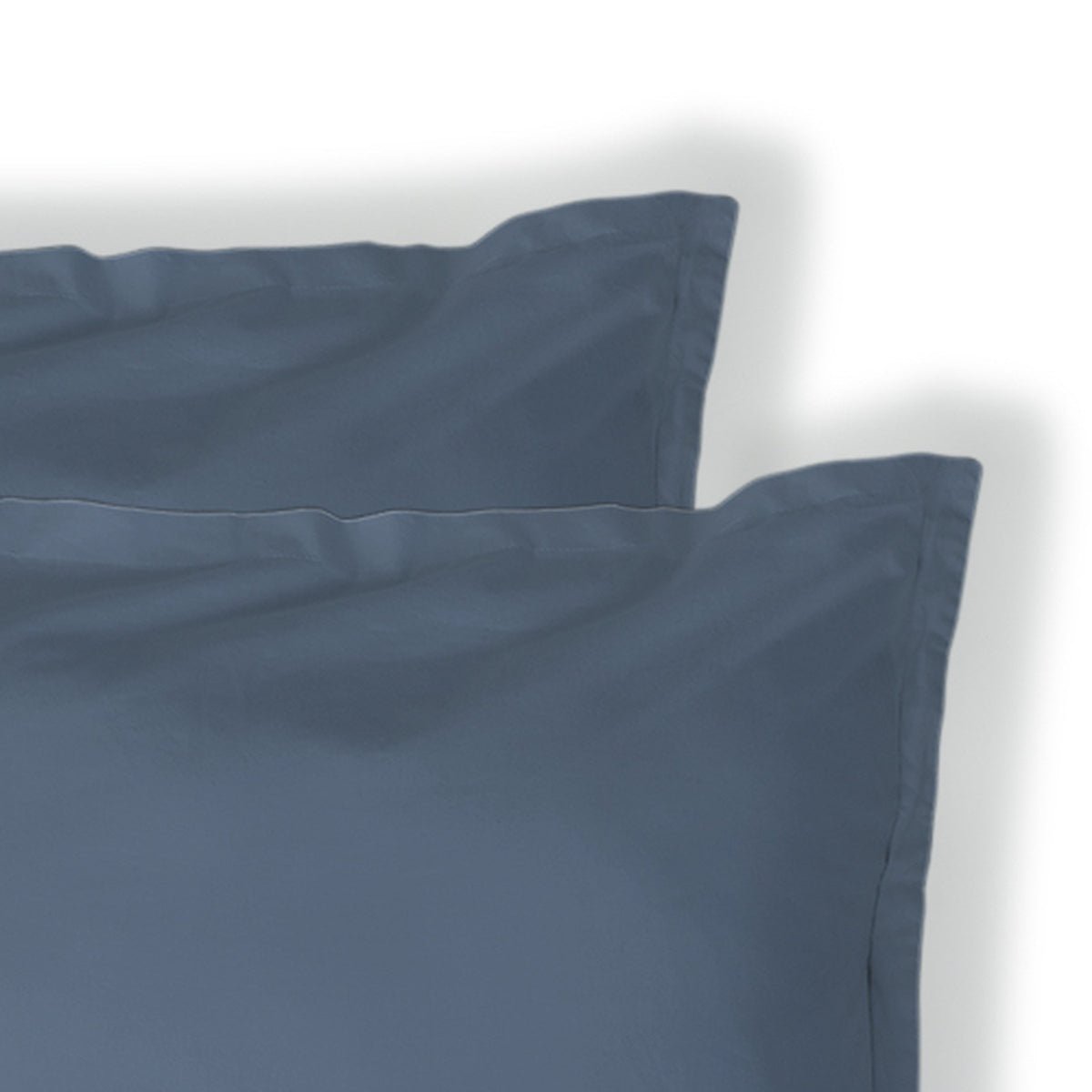 Taie d'oreiller (x2) percale de coton NINA bleu denim, FEBRONIE