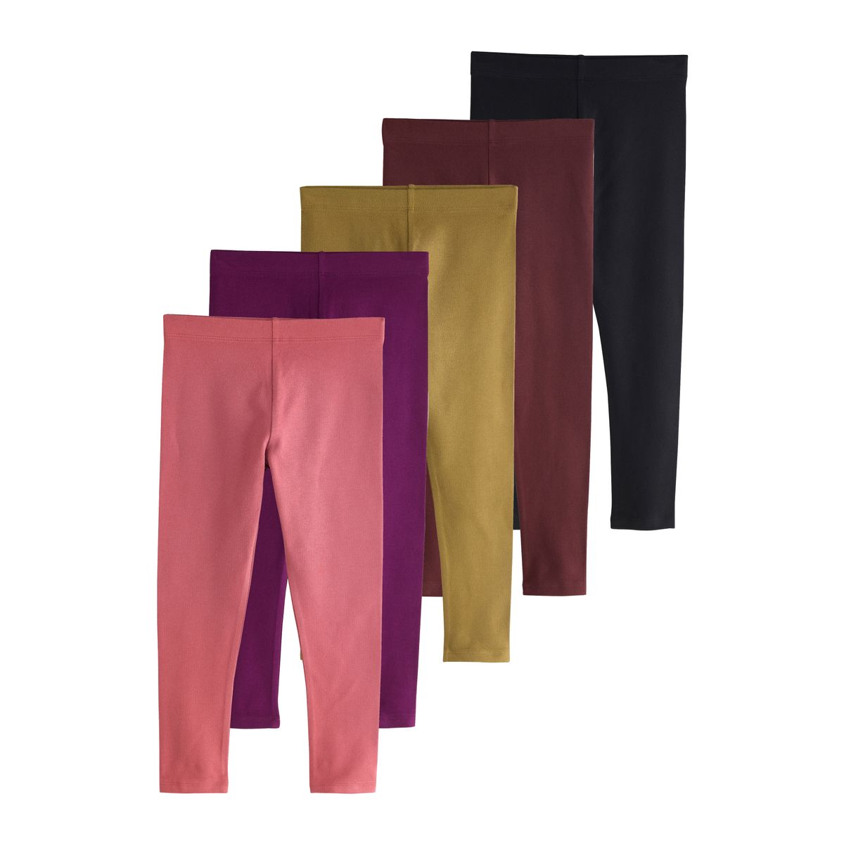 Legging, lot de 5 marron/kaki/baie, NEXT