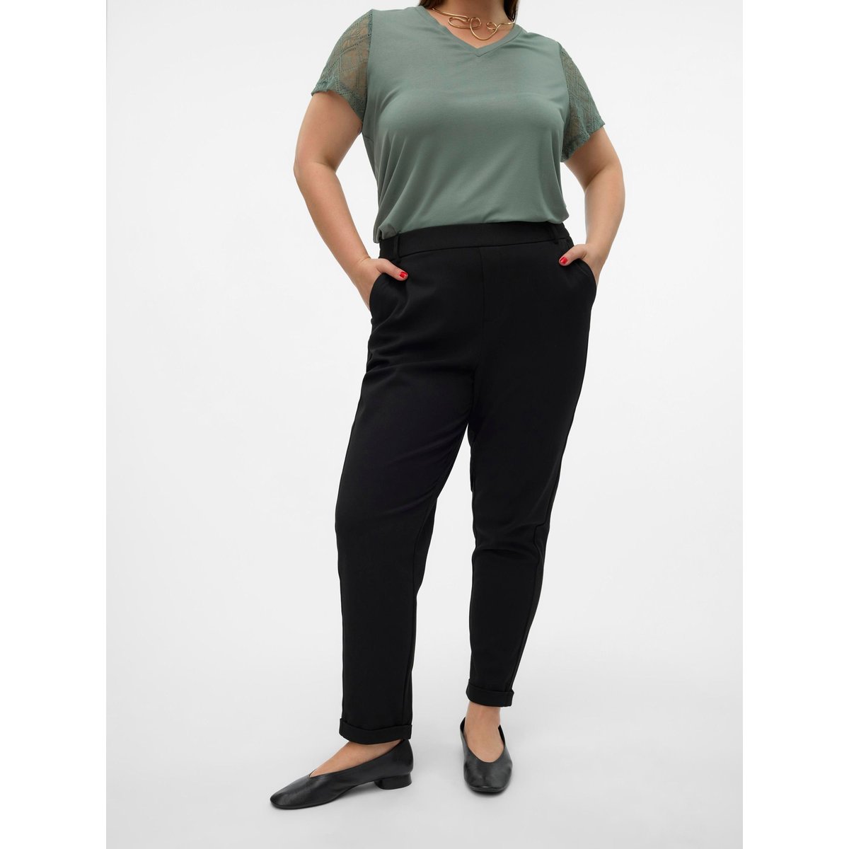 Pantalon VMCMAYA Taille moyenne Pantalons noire - black, VERO MODA