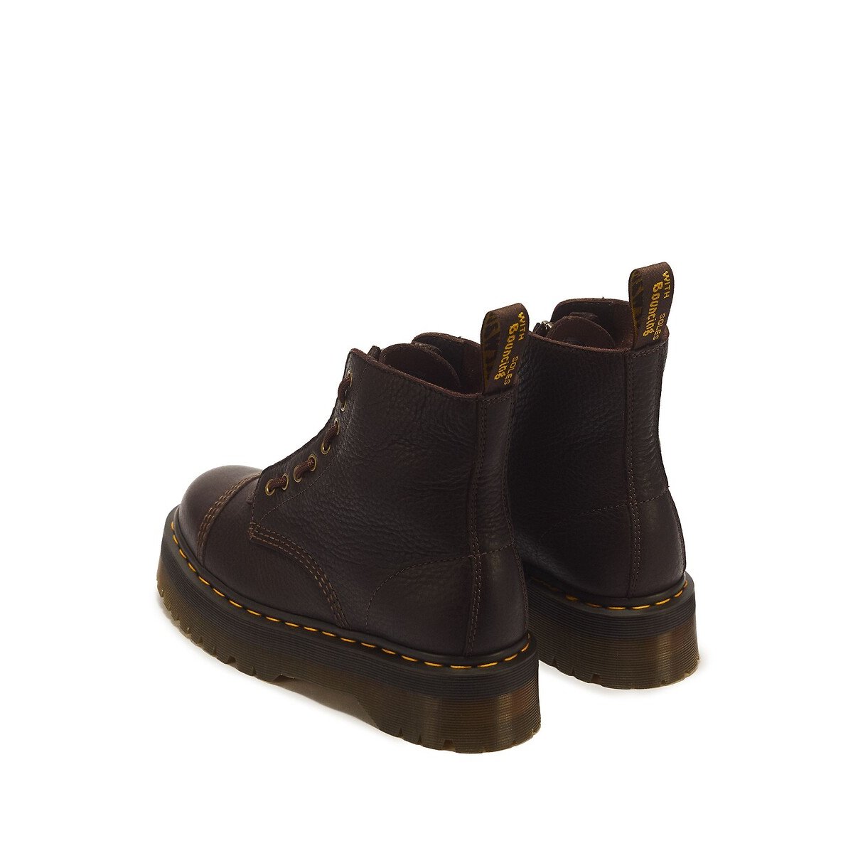 Boots plateformes Sinclair en cuir Ambassador marron foncé, DR. MARTENS