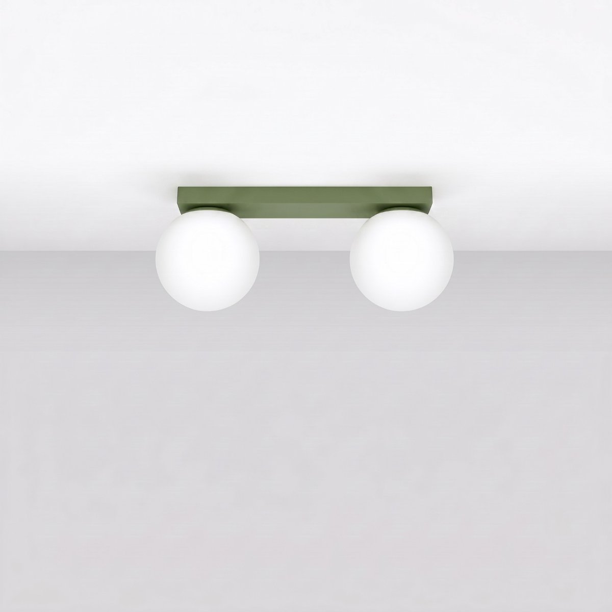 Plafonnier Acier Vert Olive G9 2 Yoli vert olive, EDEN