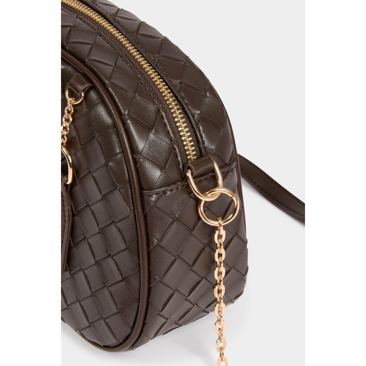 Sac tressé marron foncé, MORGAN