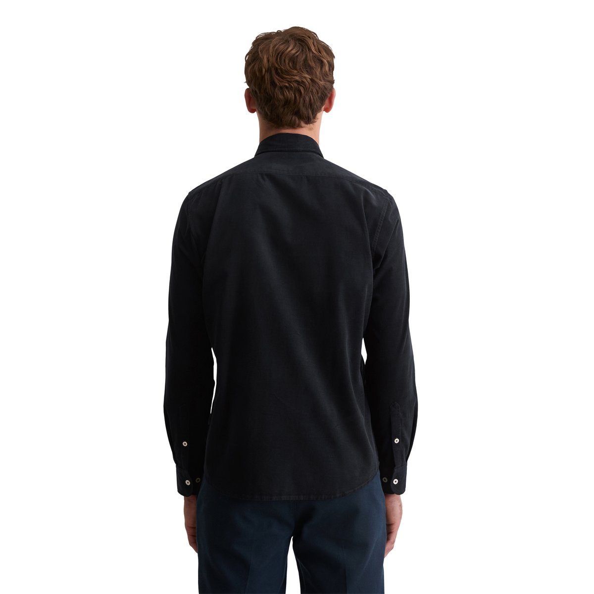 Chemise en velours côtelé shaped en pur coton bio bleu foncé, MARC O'POLO