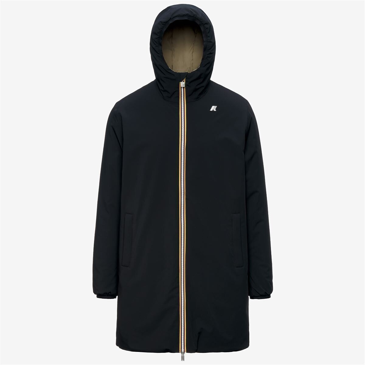 Parka longue, réversible, JACOB ST WARM noir/vert, K-WAY
