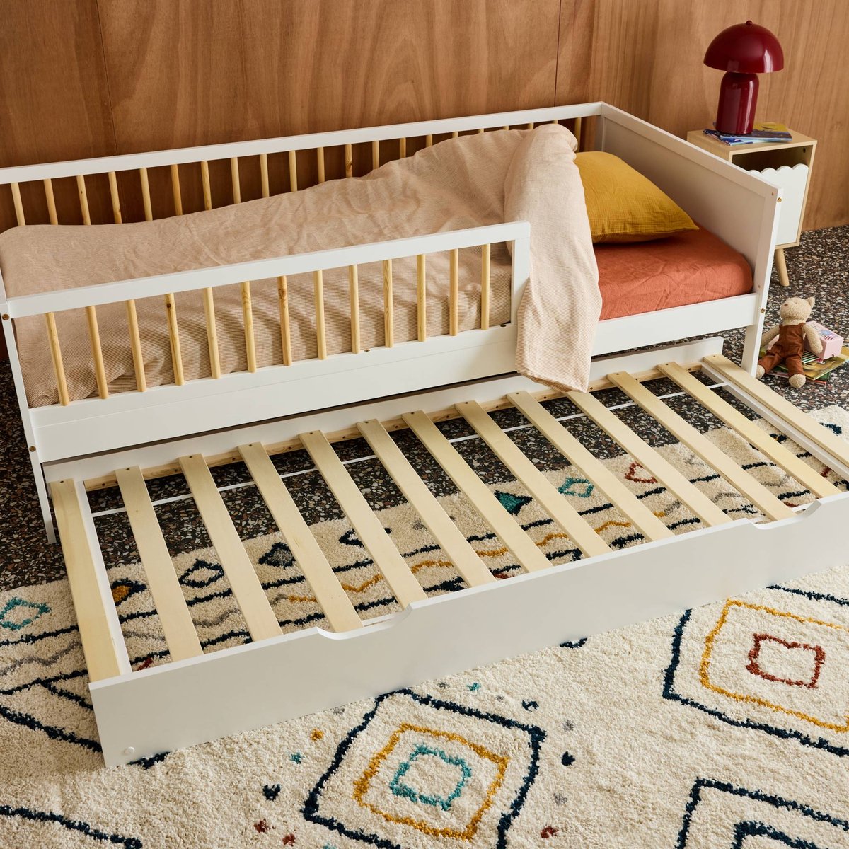 Tiroir lit enfant bois de pin TIROIR LIT 190X94 CM blanc, SWEEEK