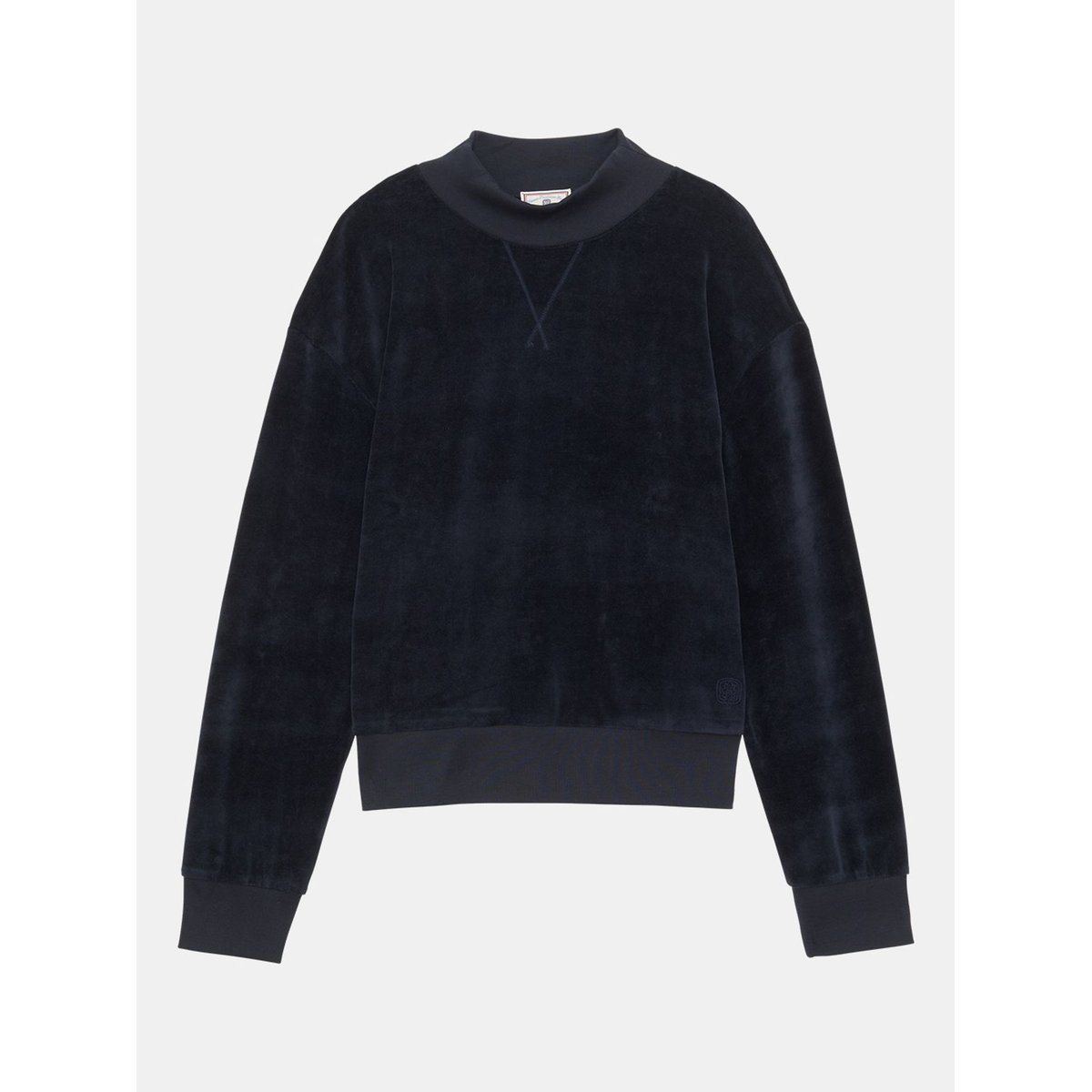 Sweatshirt en velours lisse Manon - Ines de la Fressange Paris bleu marine, INES DE LA FRESSANGE PARIS