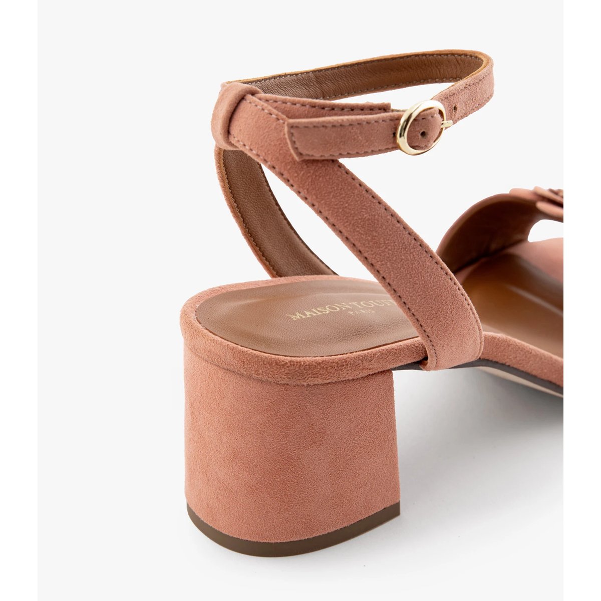 Sandale cuir velours LUCILE rose, MAISON TOUFET