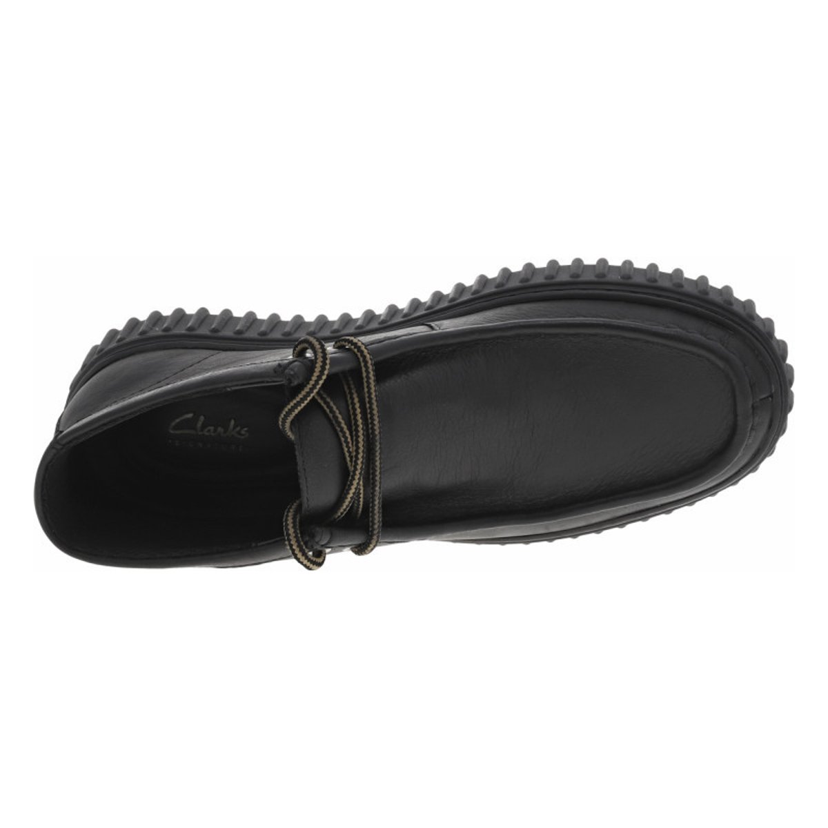 Bottines Clarks en cuir noires et à lacets ronds tressés noires, CLARKS