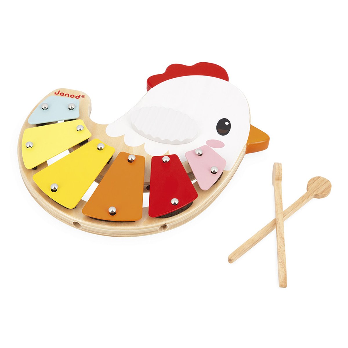Xylophone Poulette En Bois Et Métal beige, JANOD