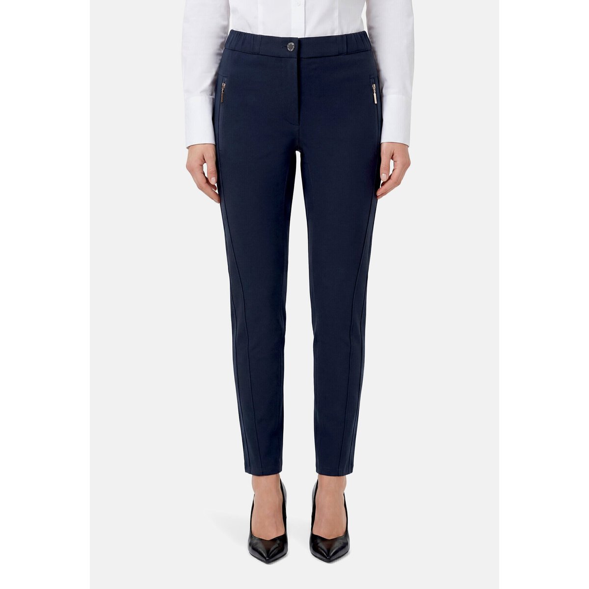 Pantalon stretch à taille élastique dark sky, BETTY BARCLAY