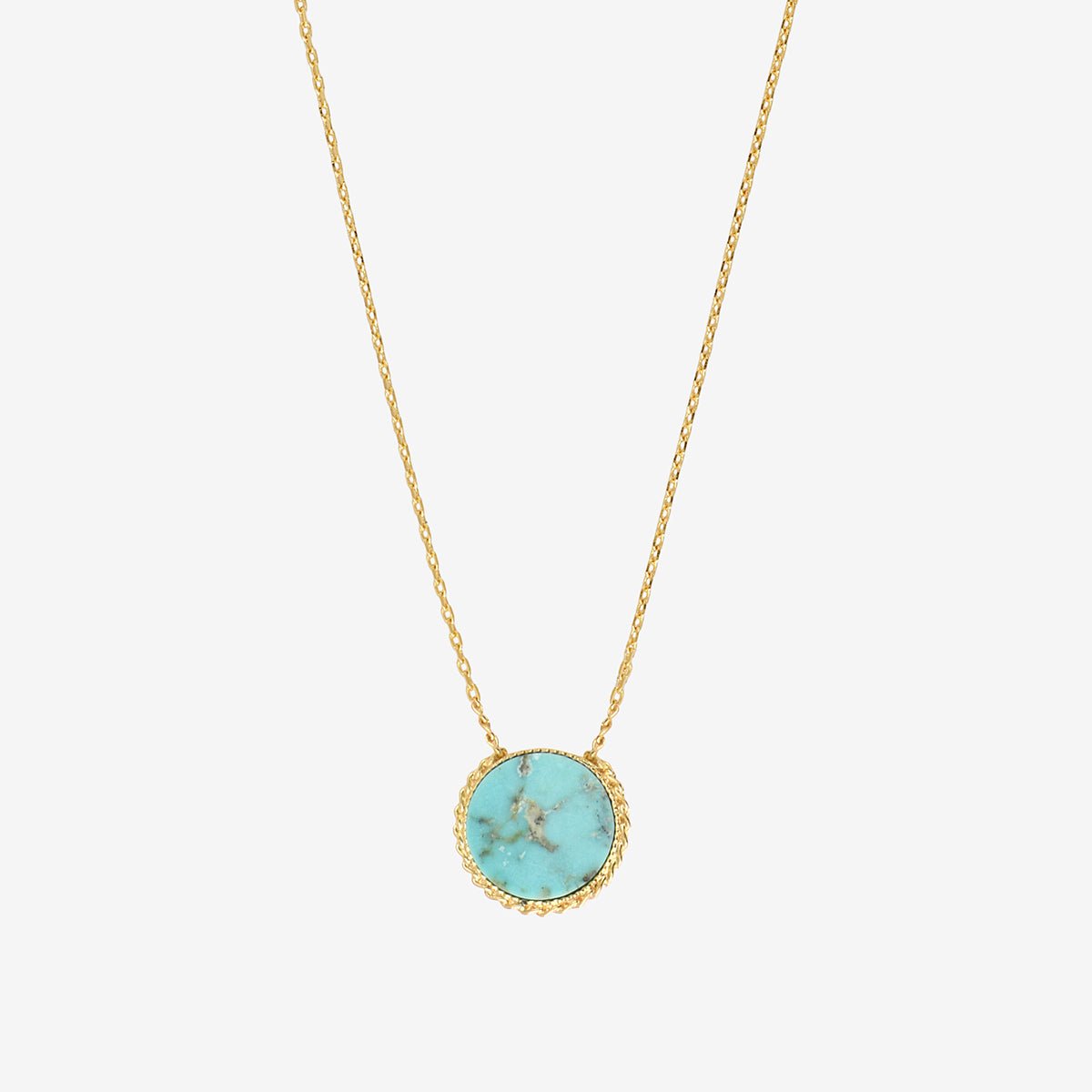 Collier doré turquoise - lady bleu, CAROLINE NAJMAN