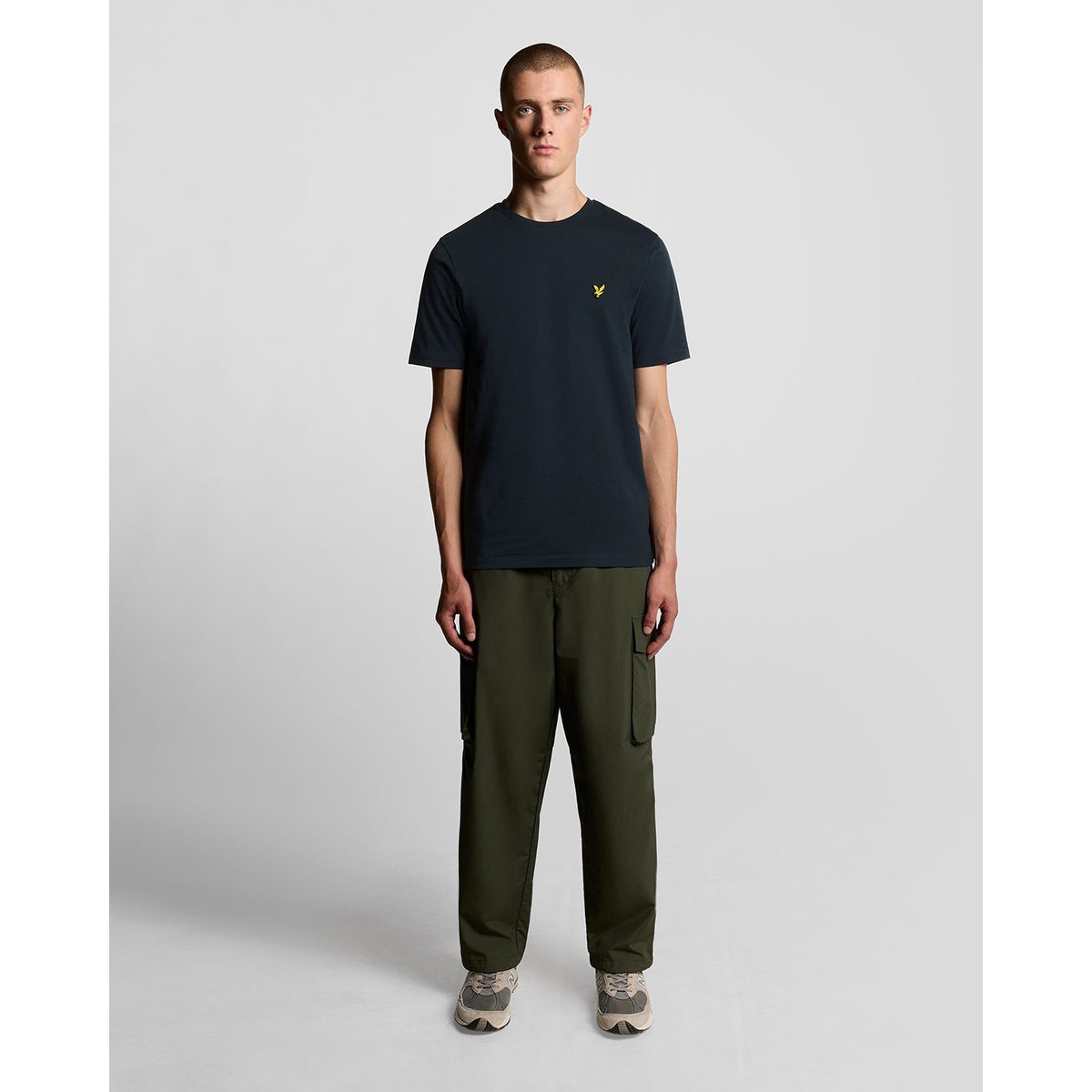 T-shirt en coton col rond bleu foncé marine, LYLE & SCOTT