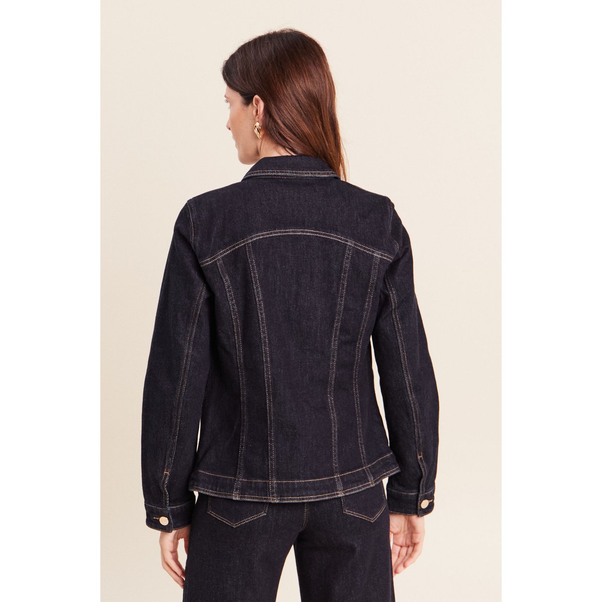 Veste cintrée courte en jean denim brut, BREAL