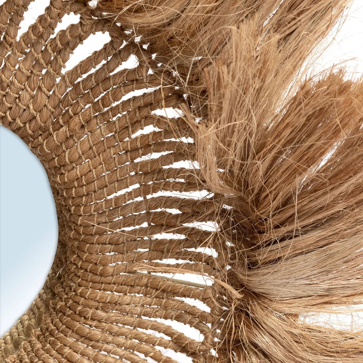 Miroir en herbe d’abaca ABACA SOLOMON beige, BAZAR BIZAR
