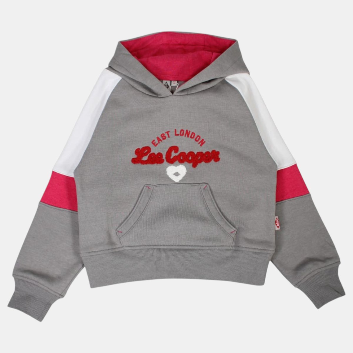 Sweat à capuche imprimé, coupe décontractée et manches longues POP GIRL gris, LEE COOPER