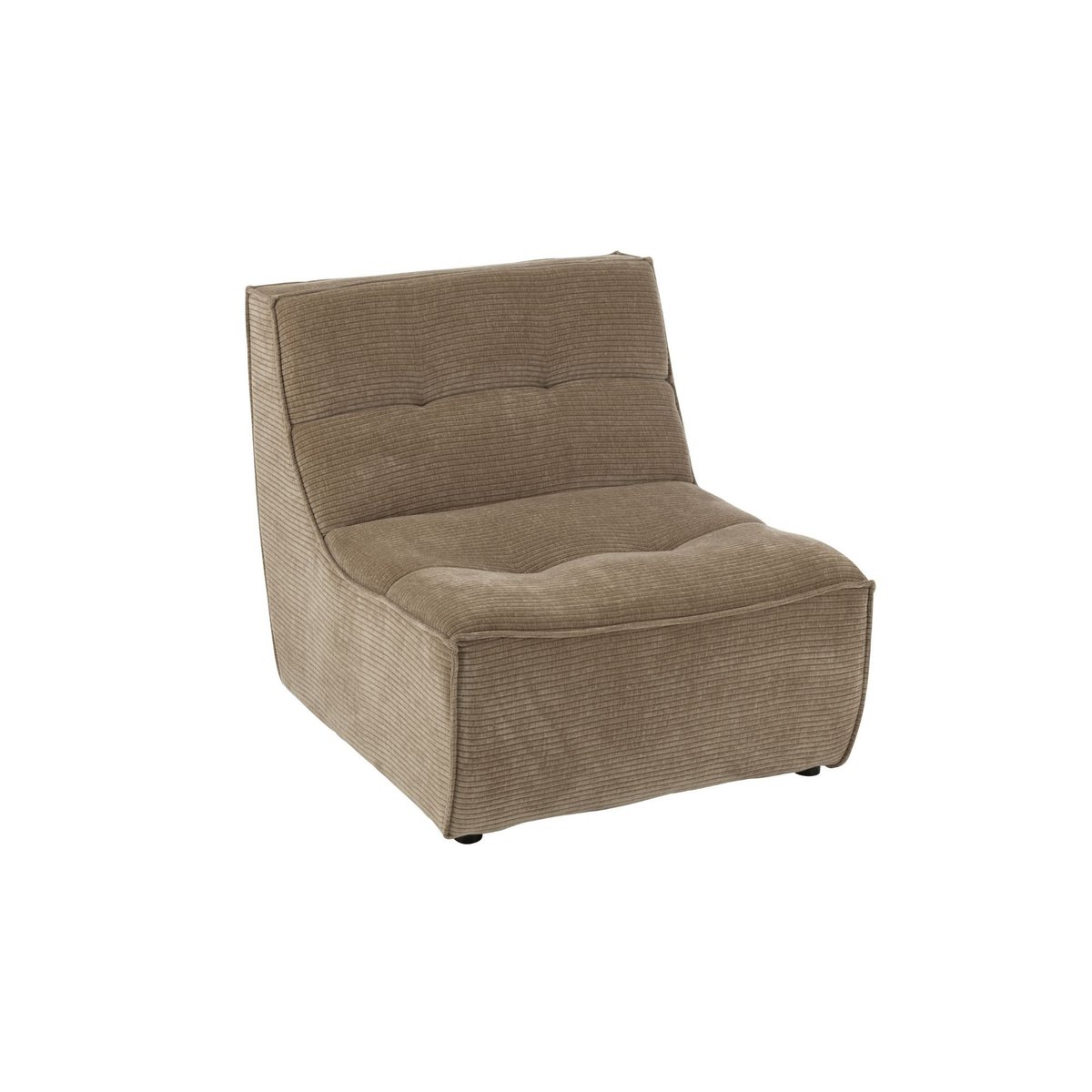 Fauteuil chauffeuse lounge en velours côtelé - LORENZO taupe, HELLIN, DEPUIS 1862