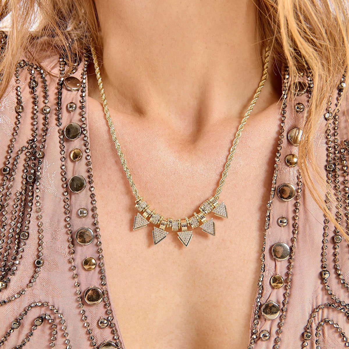 Collier de perles avec pampilles COEURFOU doré, HIPANEMA
