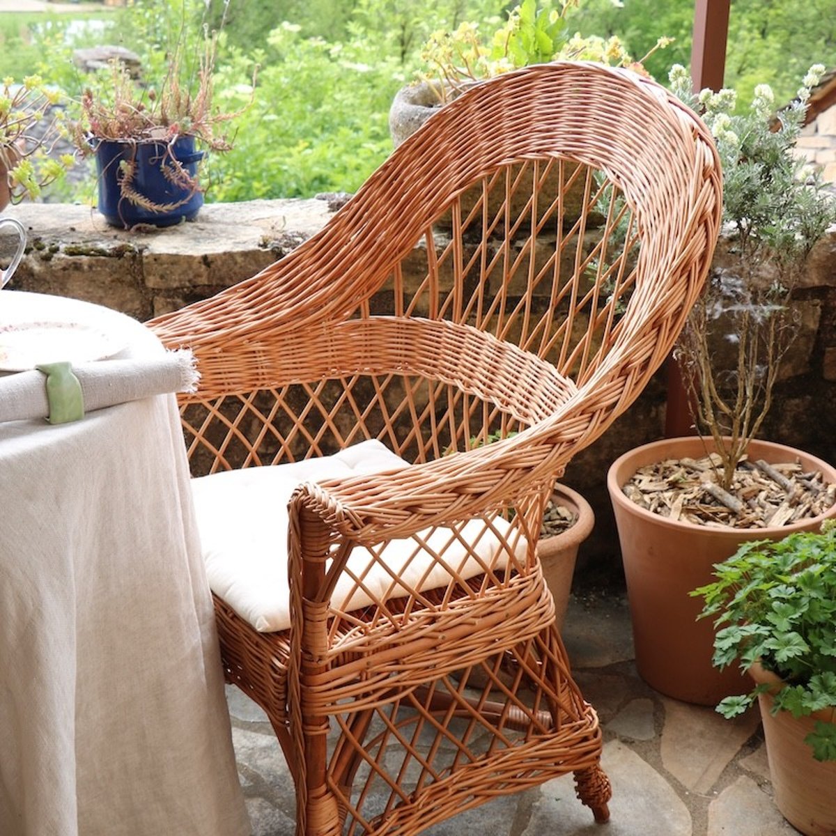 Fauteuil osier TOM osier brun, KOK