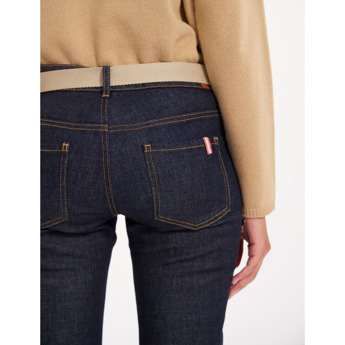 Ceinture Eulalie bleu marine beige, INES DE LA FRESSANGE PARIS