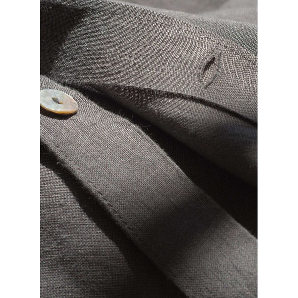 Housse de couette Lin lavé 2 personnes uni NAGHADA gris anthracite, TODAY