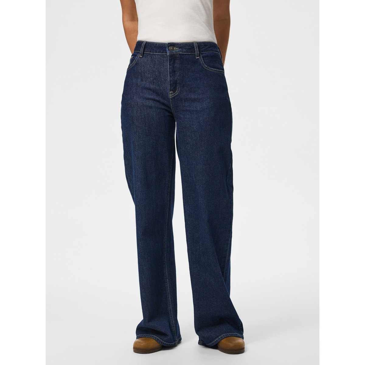 Jean À Coupe Ample bleu - dark blue denim1, PIECES