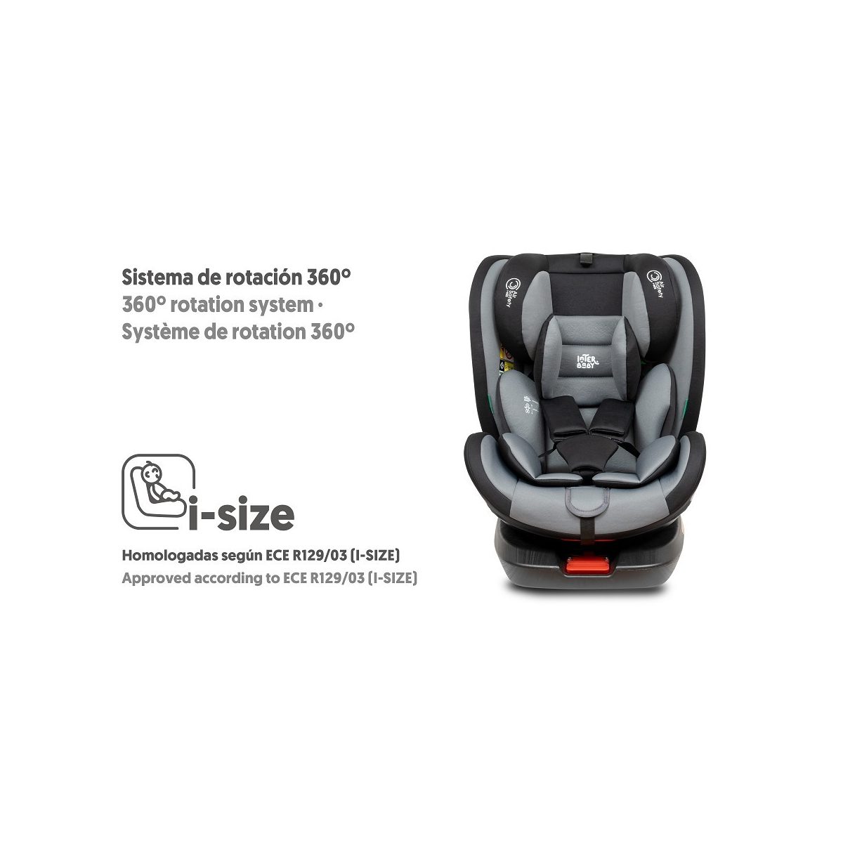 Siège auto Aruna - gris - sécurité enfant en voiture multicolore, INTERBABY