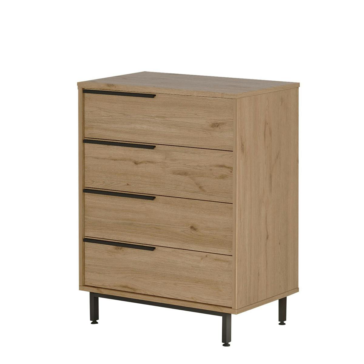 Commode haute 4 tiroirs JENA chêne, PIER IMPORT
