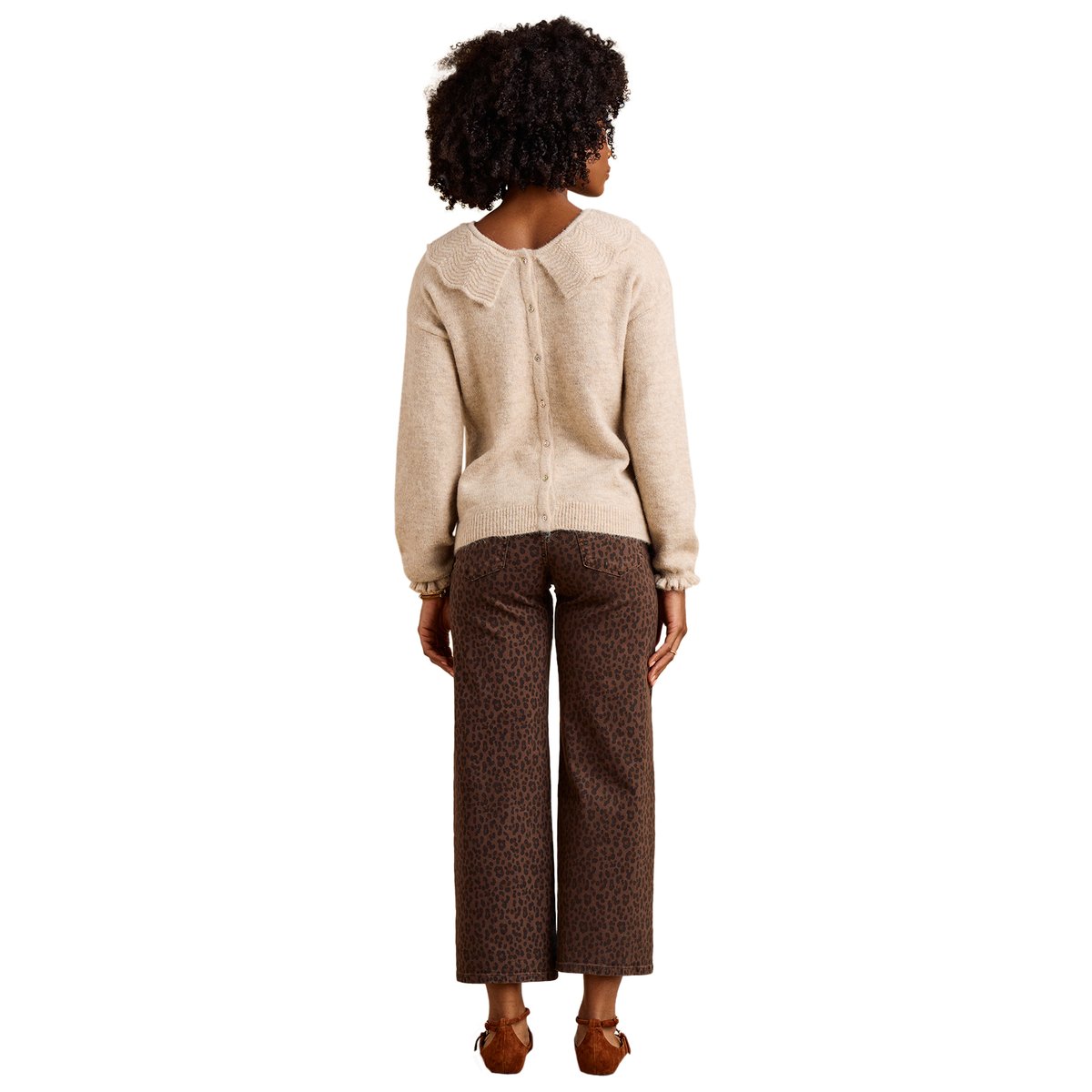 Jean léopard cropped de grossesse bandeau chocolat, ENVIE DE FRAISE