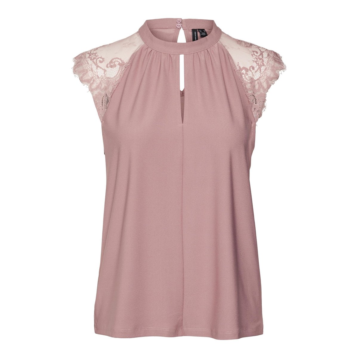 T-shirt manches courtes en dentelle rose - nostalgia rose, VERO MODA