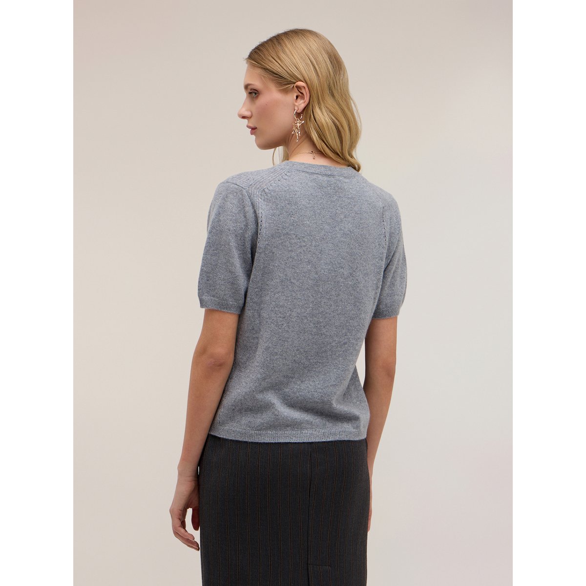 Pull avec détail ajouré gris, MOTIVI