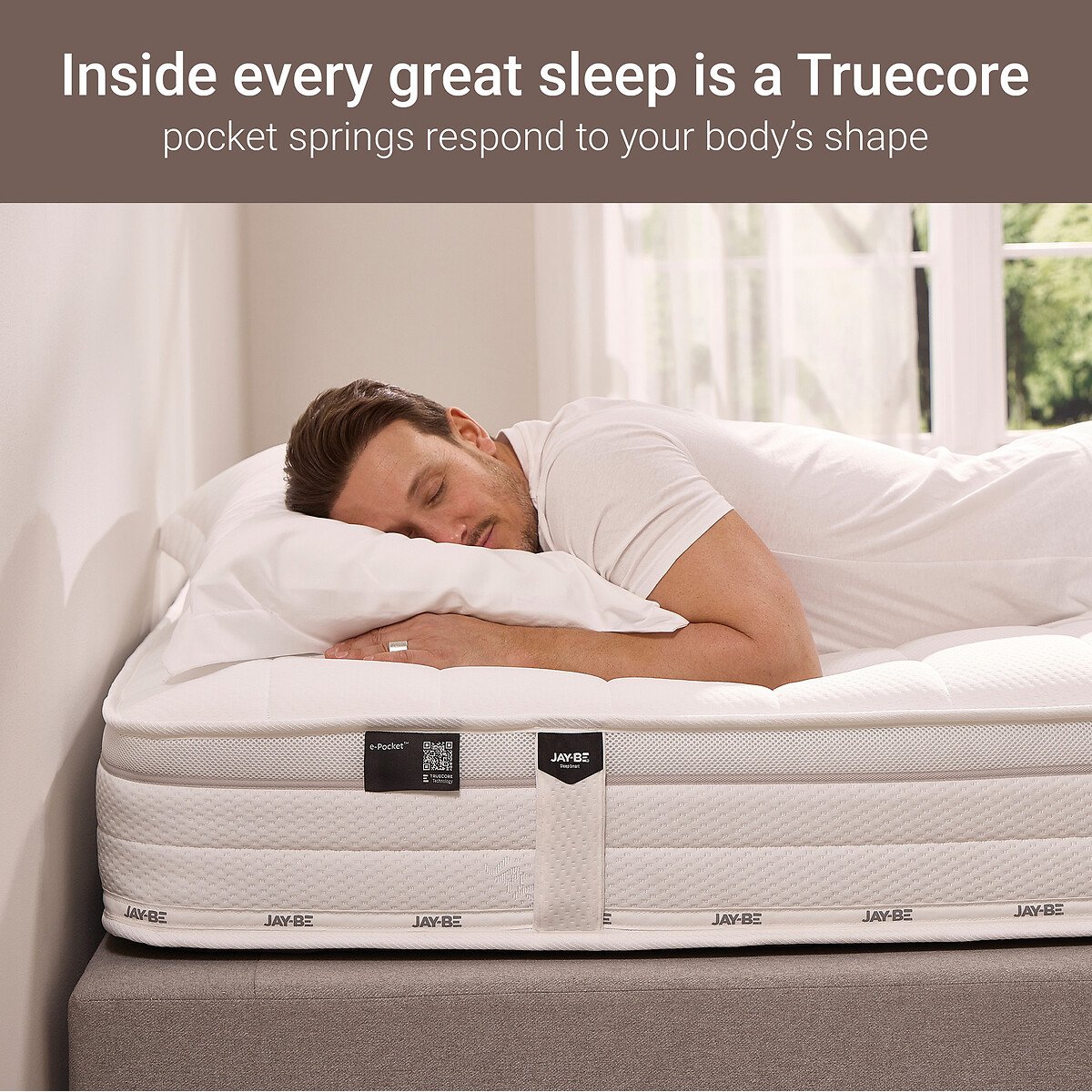 Jay-Be® 1000 e-Pocket™ Truecore® Eco-Friendly Mattress white, JAY-BE