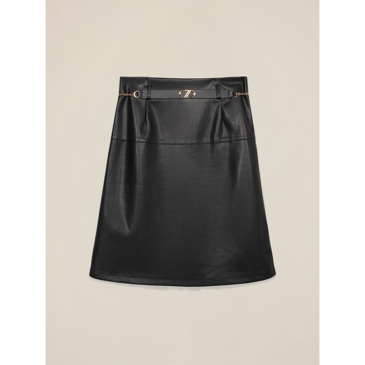 Jupe ligne A avec ceinture et chaîne noir, OLTRE