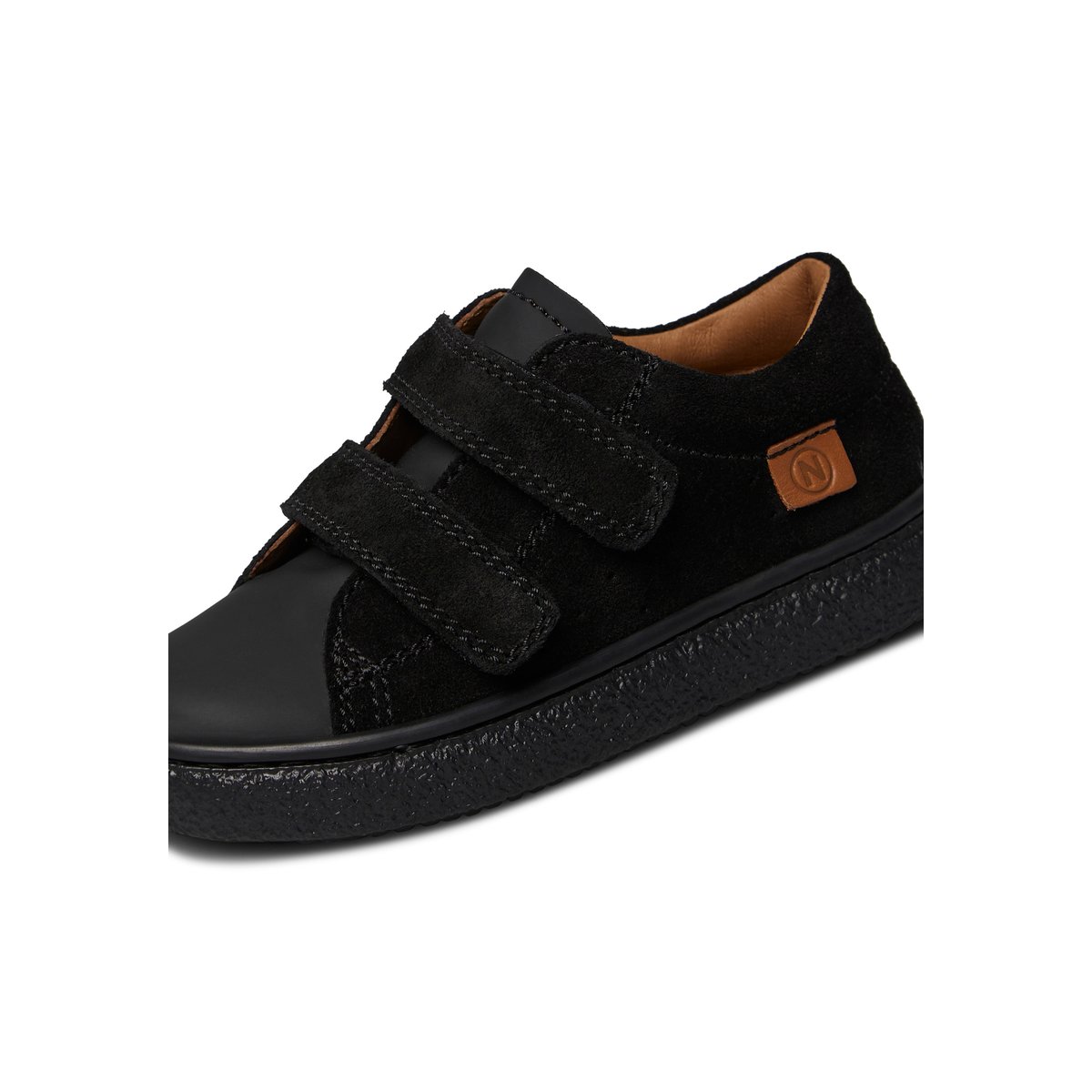 Baskets en cuir et synthétique CAREX VL noir, NATURINO