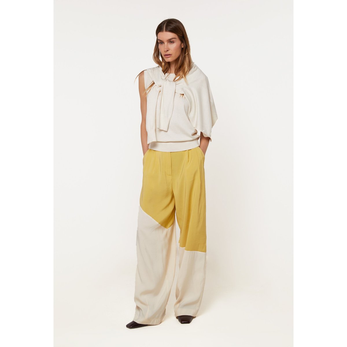 Pantalon large bicolore jaune, RODIER