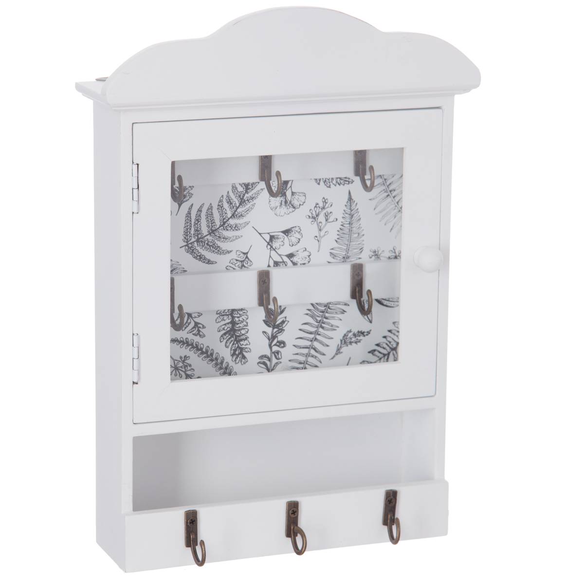 Boîte à clés en bois vitrée BEAU MANOIR blanc, ATMOSPHERA